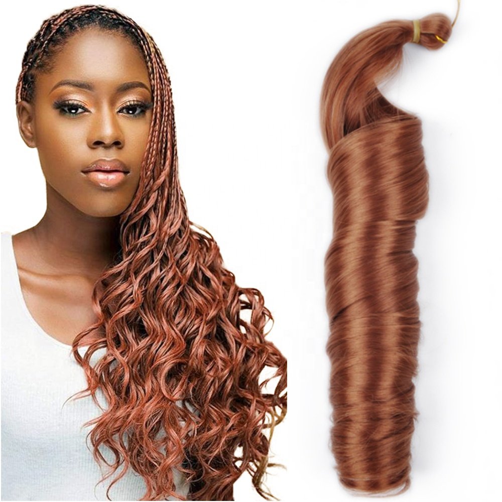 French Curl Hair Crochet Loose For Braids Spiral Curly Braiding Hair #30,